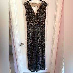 BCBGMaxAzria Cain Sequin Gown Black/Nude Size 10, NWOT